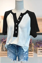 Color Block Henley Top