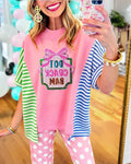 Dot Crack Bam Sequined Striped Top