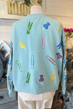 Cute School Supplies Print Sweatshirt