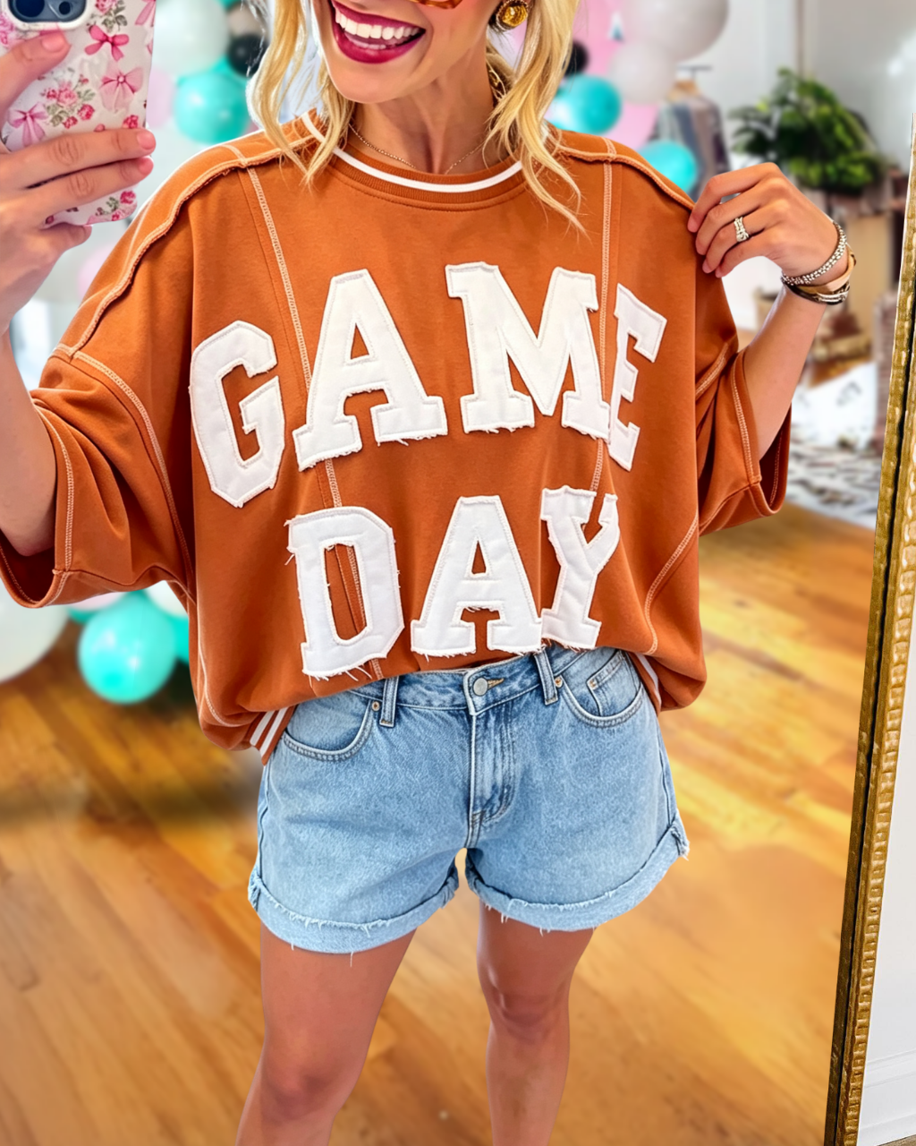 "GAME DAY" Embroidered Patch T-Shirt