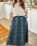 Floral Stitch Cowgirl Denim Skirt