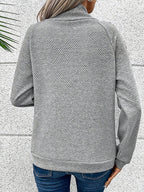 🎄Christmas Sale🔥Women's High Neck Special Button Designer Sweatshirt