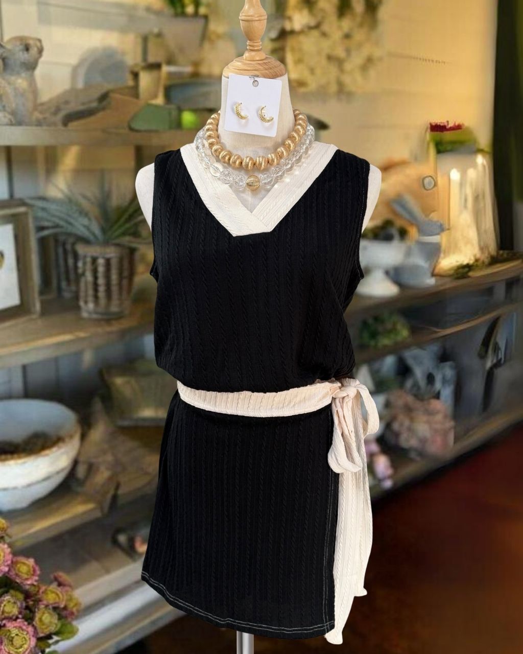 Color-blocked Twisted Texture Jumpsuit