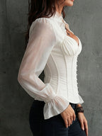 Romantic Corset Ruffle Blouse