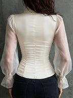 Romantic Corset Ruffle Blouse