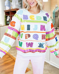 Colorful Letter Sequined Sweatshirt