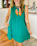 Visible Stitching Sleeveless Dress