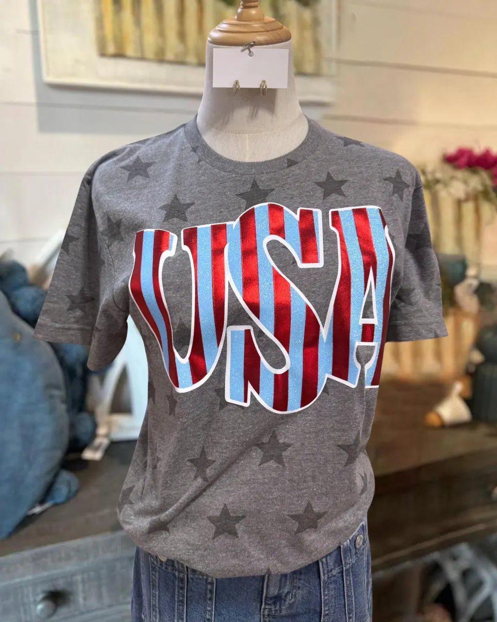 Striped USA Stars T-Shirt