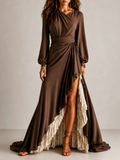 Ruffle Wrap Fishtail Maxi Dress