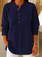 CLEARANCE SALE🔥 Women's Solid Color Crew Neck Long Sleeve Casual Loose Knit Pullover