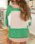 Patchwork Washed Oversized Tee