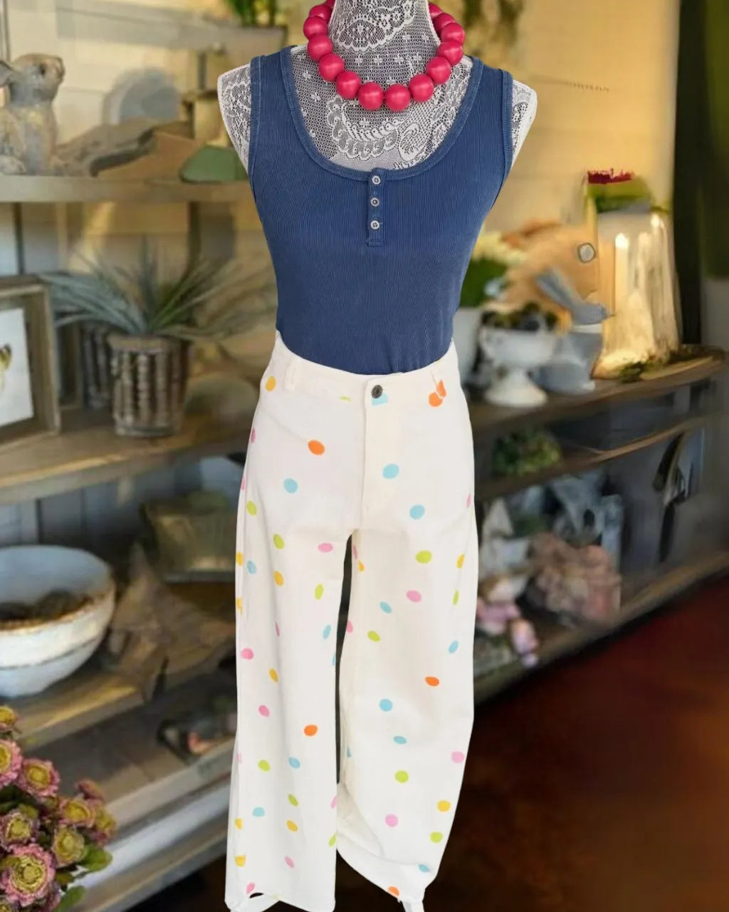 Rainbow Dot Wide Leg Pants