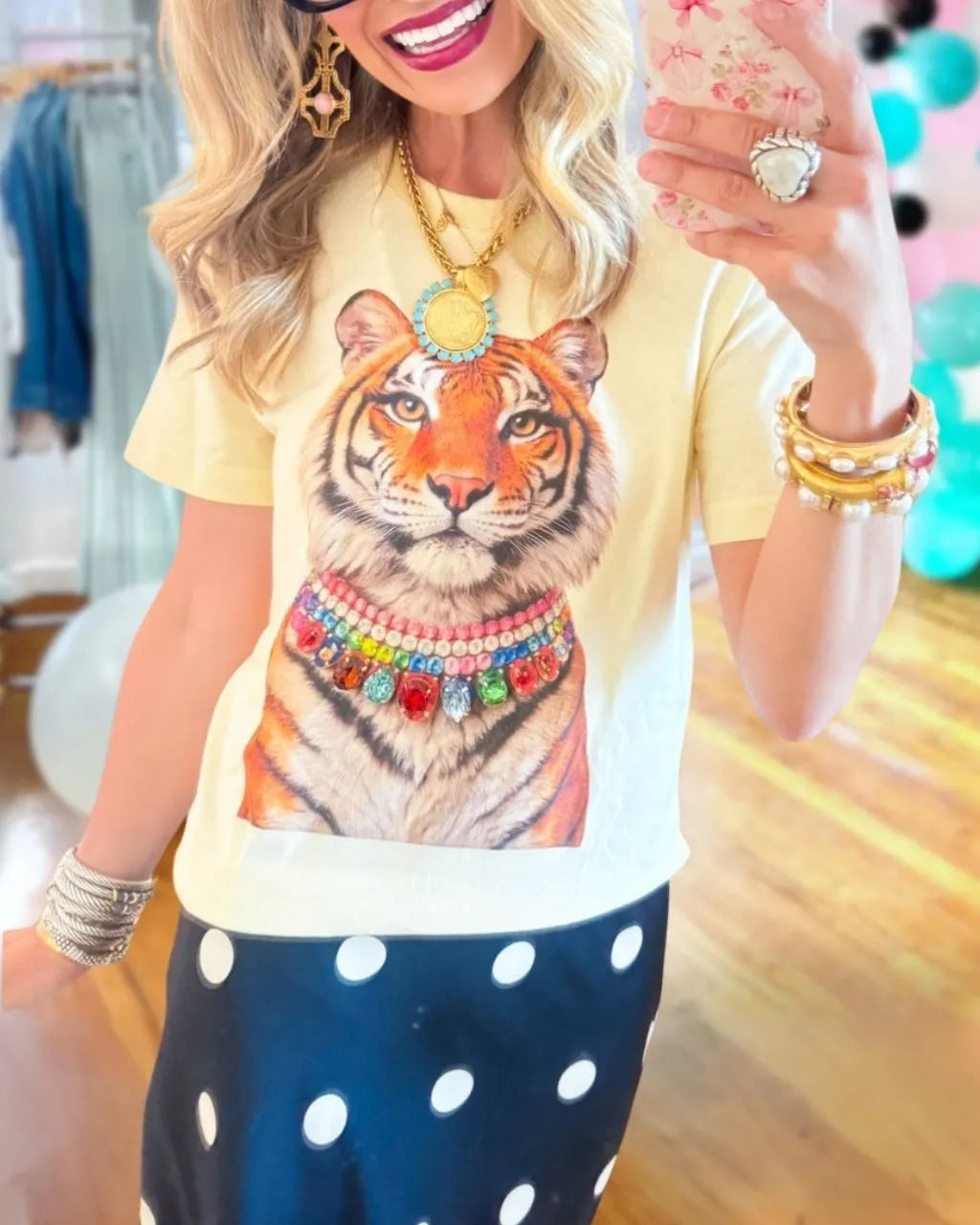 Tiger Gemstone Rhinestone T-shirt