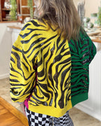 Tiger Sequin Colorblock Sweatshirt