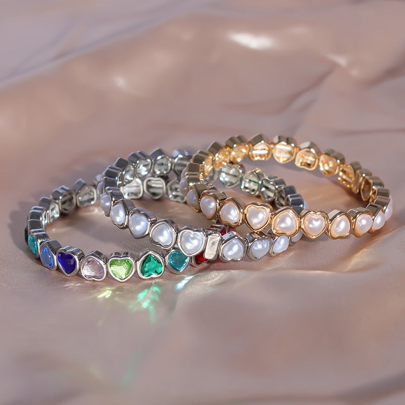 Heart-shaped Elastic Rope Bracelet