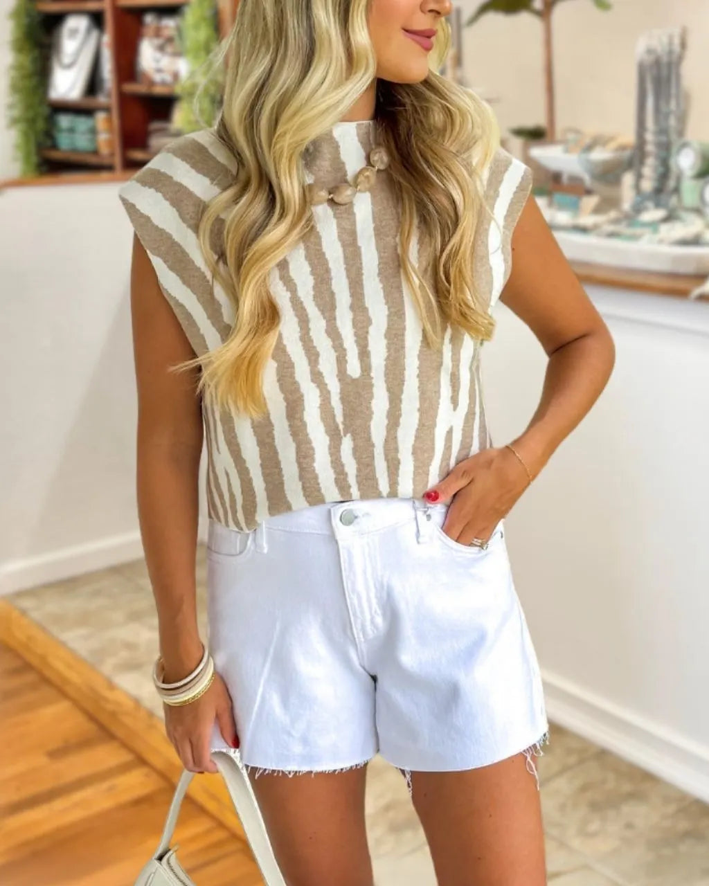 Tiger Print Sleeveless Top