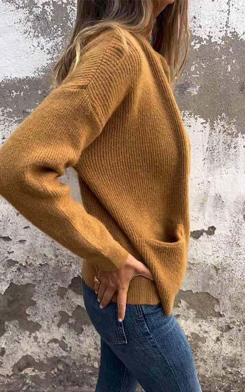 🎄Christmas Sale🔥 Women's Round Neck Zipper Knitted Jacket