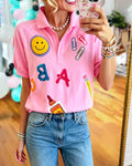 School Days Embroidered Sequin Top