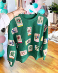 Relaxed Sequin Mahjong Sweatshirt