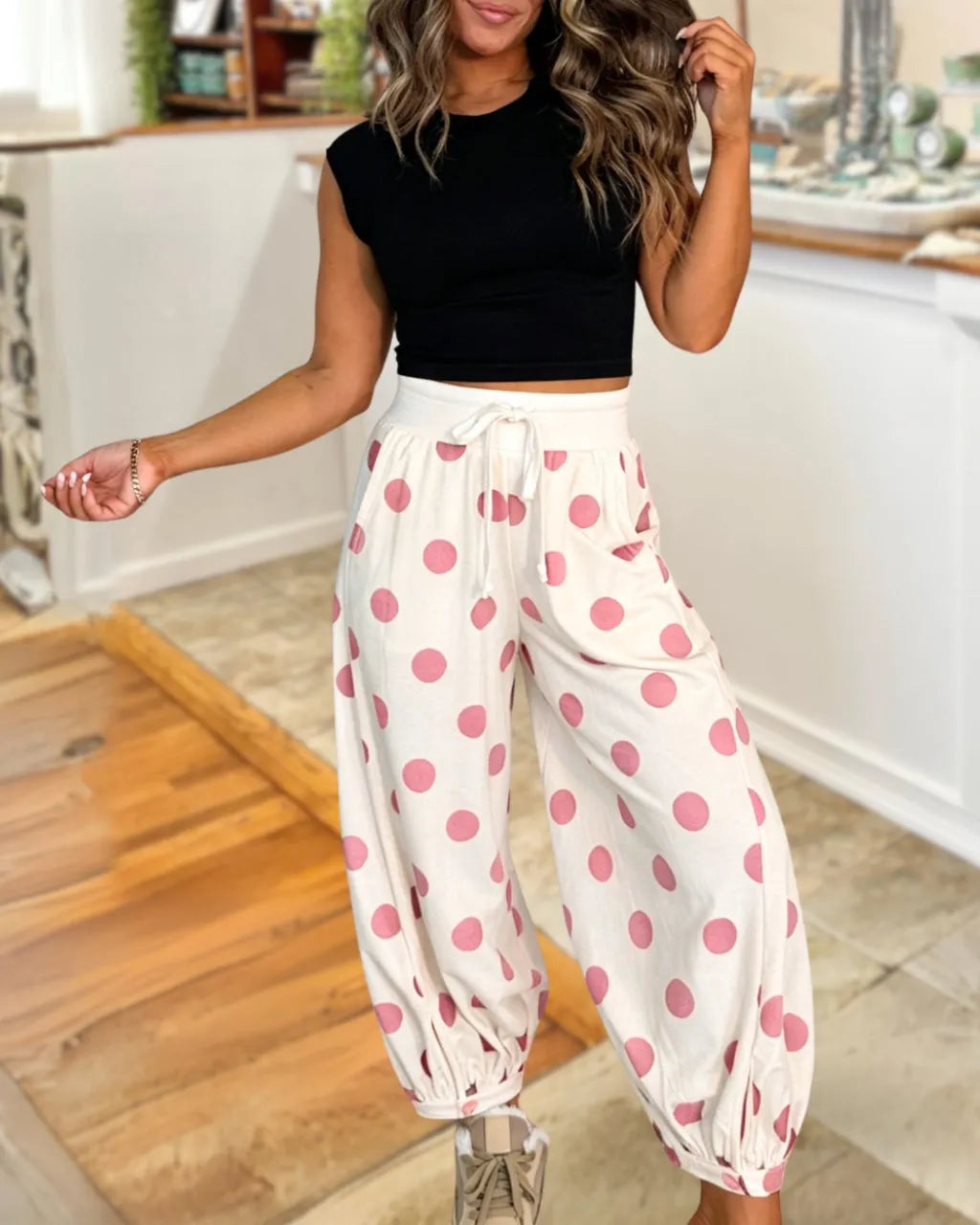 Trendy Polka Dot Pants