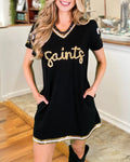 Saints Embroidered Sequin Dress