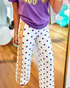 Polka Dot Striped Side Pants