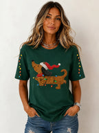 Dachshund Christmas Lights Graphic T-Shirt