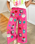 School Supplies Sequined Wide-leg Pants