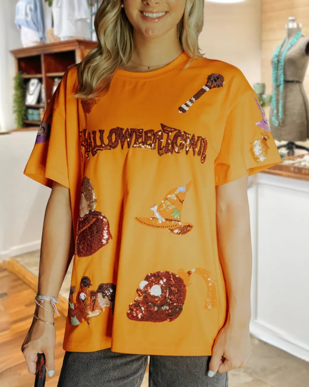 HalloweenTown Sequin Crew Neck T-Shirt