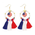Independence Day Beaded Star Earrings