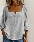 New Arrivals🌸Square Neck Half Button Blouse