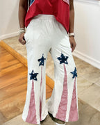Independence Day Patchwork Flared Pants