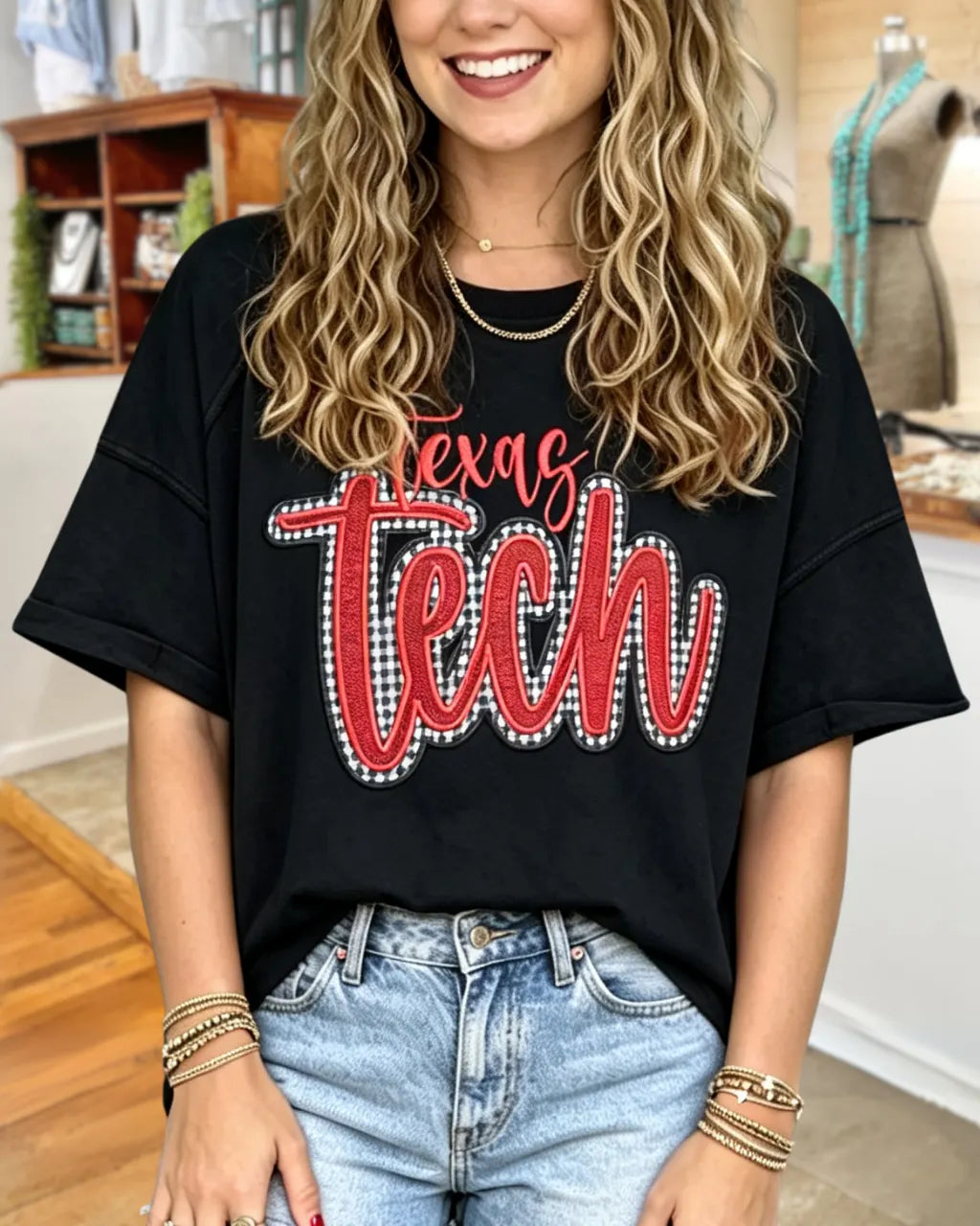 Texas Tech Embroidered T-shirt