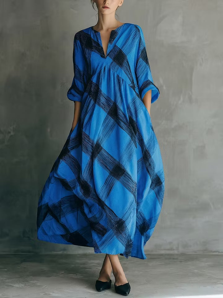 Art-inspired Print Loose Cotton-linen Dress