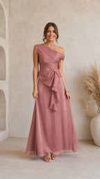 Women's Elegant One-Shoulder Evening Gown