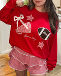 Football Plaid Embroidered Patch Pullover