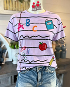School Day Sequin Striped T-Shirt