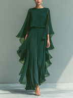 Midnight Grace Chiffon Two-Piece Set