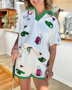 Golf Sequins Short Set