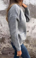 🔥 Women's Round Neck Zipper Knitted Jacket