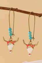 Ladies Western Bull Head Earrings