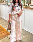 Stylish Polka-dot Denim Pants