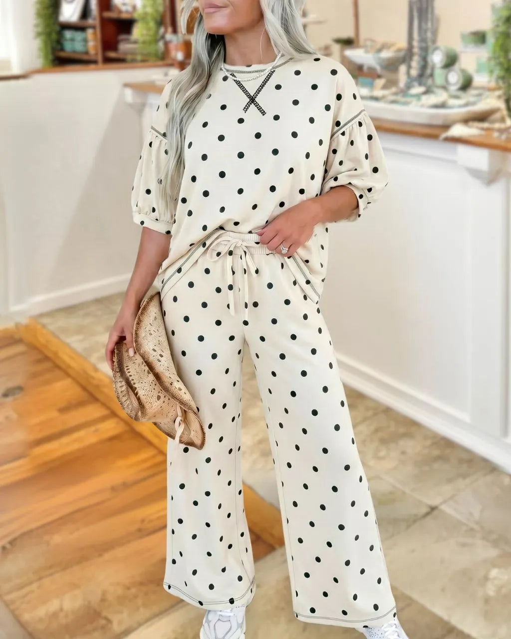 Polka Dot Loose Casual Set