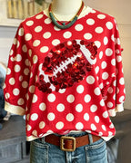 American Football Sequined Polka Dot T-shirt