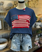 American Flag Patch T-Shirt