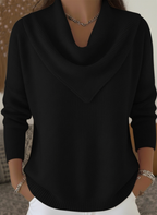 🎄 CLEARANCE SALE🔥 Elegant Retro Soft Triangle Neck Solid Color Sweater Top