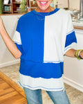 Color-blocked Detail Stitching Top