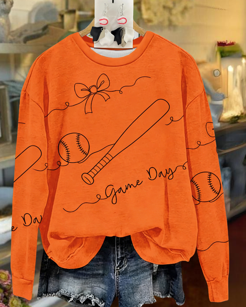 Baseball Game Day Embroidered Sweatshirt