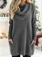 🎄 New Arrivals🔥 Cozy Retro Triangle Cowl Collar Knitted Sweater
