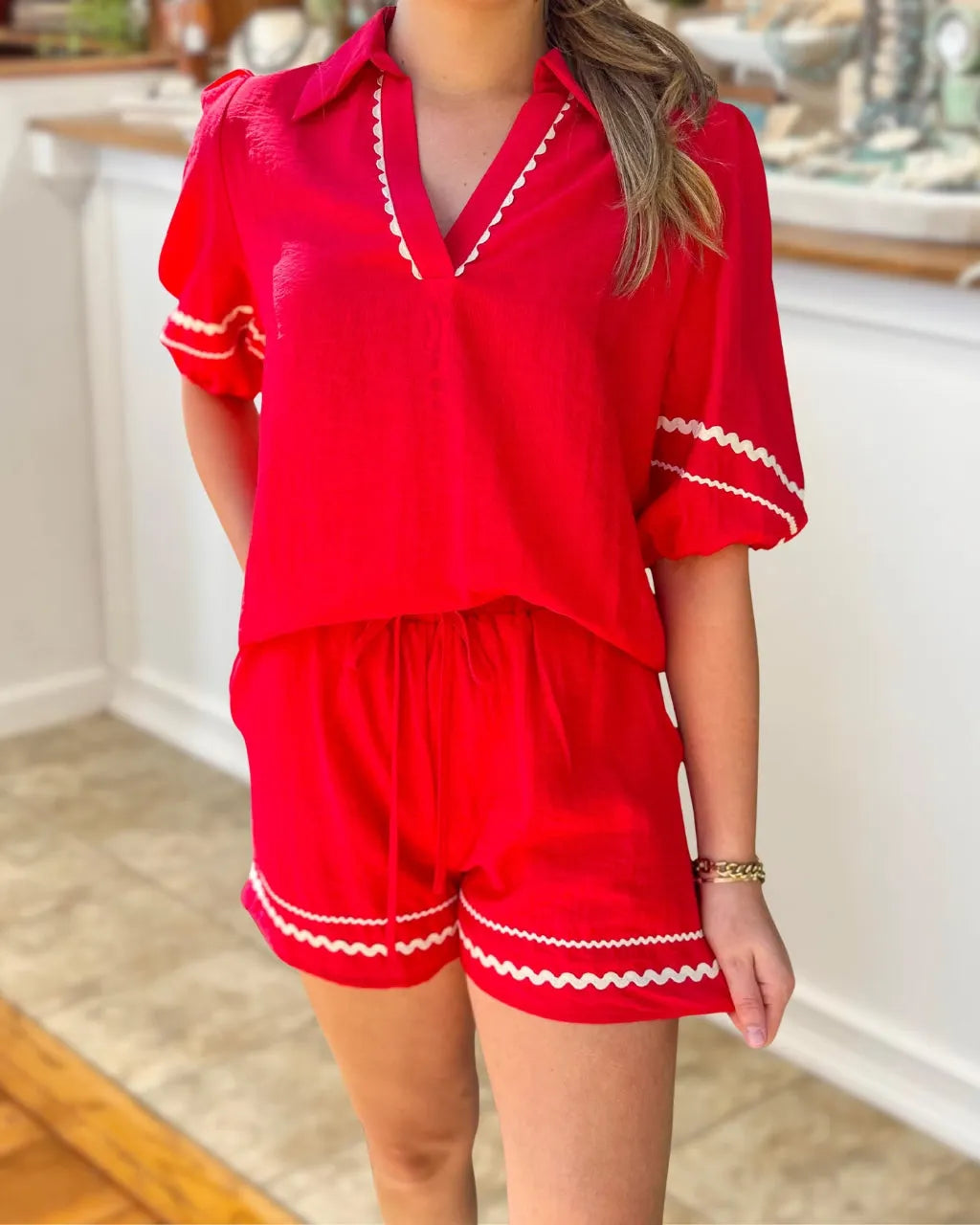 Zero Effort Ric Rac Shorts Set